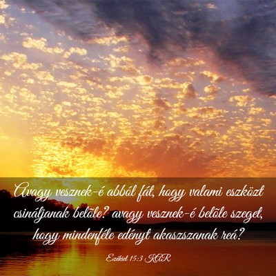 Picture 03 - Ezékiel 15:3 KAR - Avagy vesznek-é abból fát, hogy valami - Bible Verse Picture