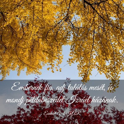 Picture 03 - Ezékiel 17:2 KAR - Embernek fia, adj találós mesét, és mondj - Bible Verse Picture