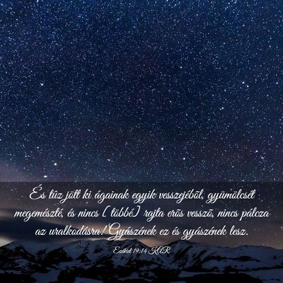 Picture 03 - Ezékiel 19:14 KAR - És tûz jött ki ágainak egyik vesszejébõl, - Bible Verse Picture