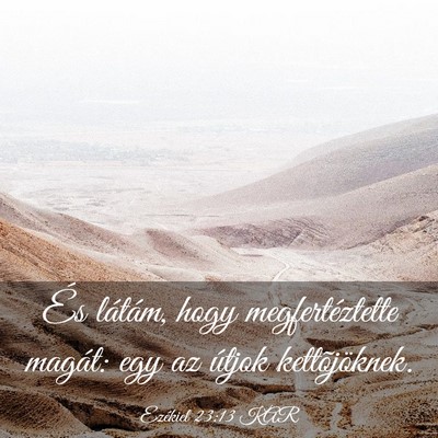 Picture 03 - Ezékiel 23:13 KAR - És látám, hogy megfertéztette magát: egy az - Bible Verse Picture