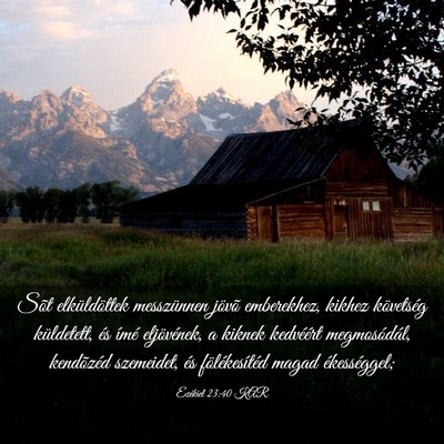 Picture 03 - Ezékiel 23:40 KAR - Sõt elküldöttek messzünnen jövõ emberekhez, - Bible Verse Picture