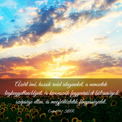 Picture 03 - Ezékiel 28:7 KAR - Azért ímé, hozok reád idegeneket, a nemzetek - Bible Verse Picture