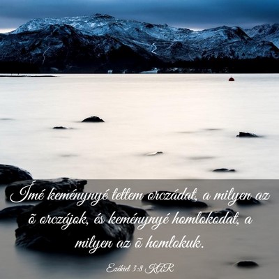 Picture 03 - Ezékiel 3:8 KAR - Ímé keménynyé tettem orczádat, a milyen az - Bible Verse Picture