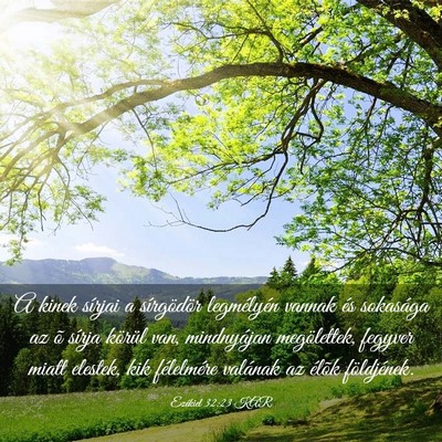 Picture 03 - Ezékiel 32:23 KAR - A kinek sírjai a sírgödör legmélyén vannak - Bible Verse Picture