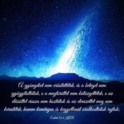 Picture 03 - Ezékiel 34:4 KAR - A gyöngéket nem erõsítettétek, és a beteget - Bible Verse Picture
