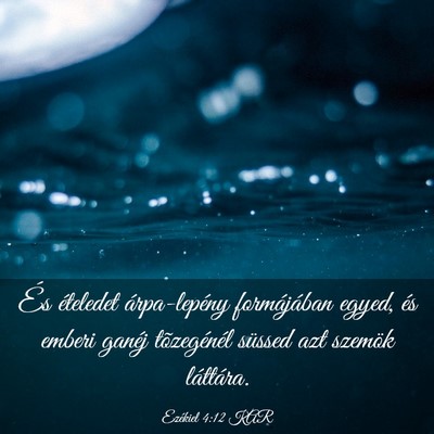Picture 03 - Ezékiel 4:12 KAR - És ételedet árpa-lepény formájában egyed, - Bible Verse Picture