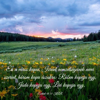 Picture 03 - Ezékiel 48:31 KAR - És a város kapui, Izráel nemzetségeinek nevei - Bible Verse Picture
