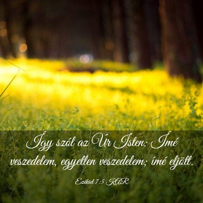 Picture 03 - Ezékiel 7:5 KAR - Így szól az Úr Isten: Ímé veszedelem, - Bible Verse Picture
