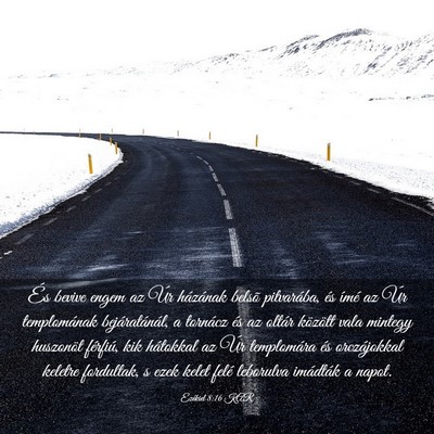 Picture 03 - Ezékiel 8:16 KAR - És bevive engem az Úr házának belsõ - Bible Verse Picture