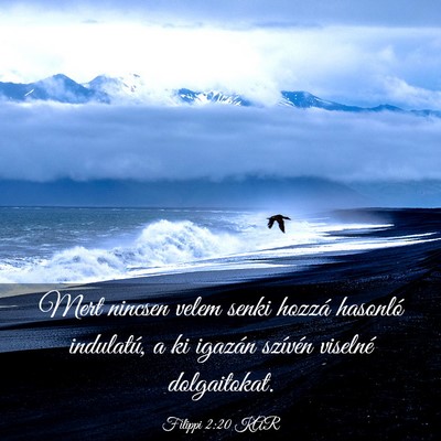 Picture 03 - Filippi 2:20 KAR - Mert nincsen velem senki hozzá hasonló - Bible Verse Picture