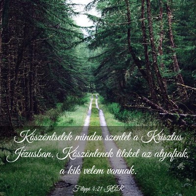 Picture 03 - Filippi 4:21 KAR - Köszöntsetek minden szentet a Krisztus - Bible Verse Picture