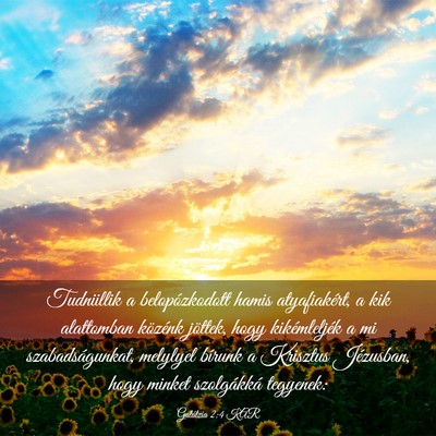 Picture 03 - Galátzia 2:4 KAR - Tudniillik a belopózkodott hamis atyafiakért, a - Bible Verse Picture