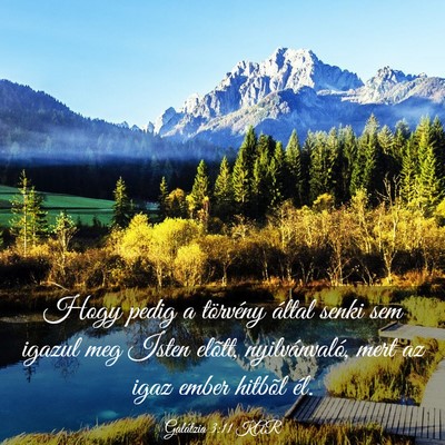 Picture 03 - Galátzia 3:11 KAR - Hogy pedig a törvény által senki sem igazul - Bible Verse Picture
