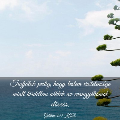 Picture 03 - Galátzia 4:13 KAR - Tudjátok pedig, hogy testem erõtelensége miatt - Bible Verse Picture