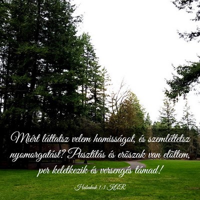 Picture 03 - Habakuk 1:3 KAR - Miért láttatsz velem hamisságot, és - Bible Verse Picture
