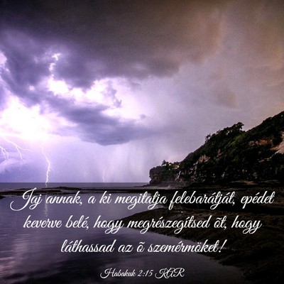 Picture 03 - Habakuk 2:15 KAR - Jaj annak, a ki megitatja felebarátját, epédet - Bible Verse Picture