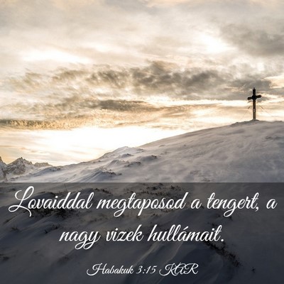 Picture 03 - Habakuk 3:15 KAR - Lovaiddal megtaposod a tengert, a nagy vizek - Bible Verse Picture