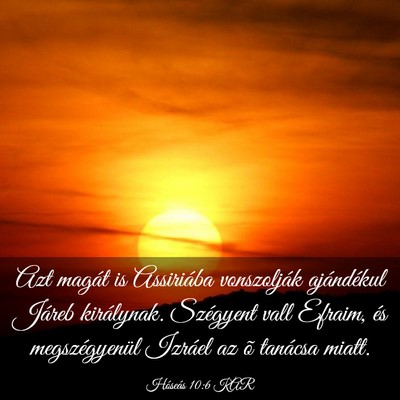 Picture 03 - Hóseás 10:6 KAR - Azt magát is Assiriába vonszolják ajándékul - Bible Verse Picture