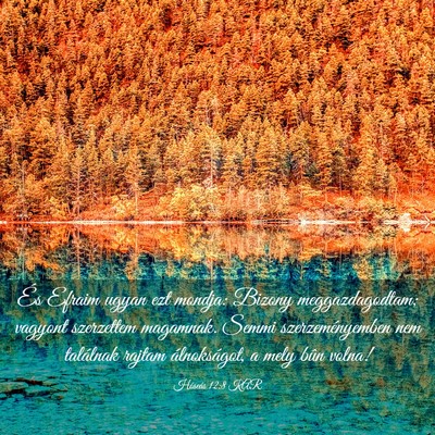 Picture 03 - Hóseás 12:8 KAR - És Efraim ugyan ezt mondja: Bizony - Bible Verse Picture