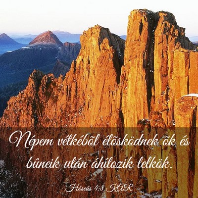 Picture 03 - Hóseás 4:8 KAR - Népem vétkébõl élõsködnek õk és bûneik - Bible Verse Picture