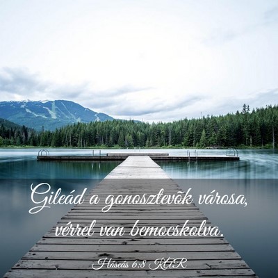 Picture 03 - Hóseás 6:8 KAR - Gileád a gonosztevõk városa, vérrel van - Bible Verse Picture
