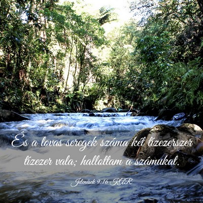 Picture 03 - Jelenések 9:16 KAR - És a lovas seregek száma két tízezerszer - Bible Verse Picture