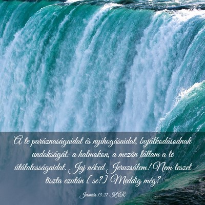 Picture 03 - Jeremiás 13:27 KAR - A te paráznaságaidat és nyihogásaidat, - Bible Verse Picture