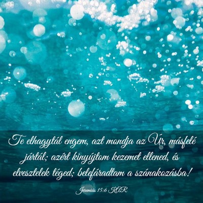 Picture 03 - Jeremiás 15:6 KAR - Te elhagytál engem, azt mondja az Úr, másfelé - Bible Verse Picture
