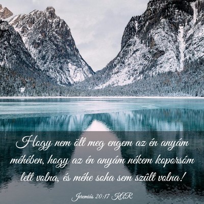 Picture 03 - Jeremiás 20:17 KAR - Hogy nem ölt meg engem az én anyám méhében, - Bible Verse Picture