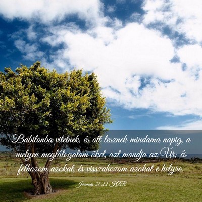 Picture 03 - Jeremiás 27:22 KAR - Babilonba vitetnek, és ott lesznek mindama - Bible Verse Picture