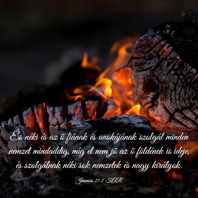Picture 03 - Jeremiás 27:7 KAR - És néki és az õ fiának és unokájának - Bible Verse Picture