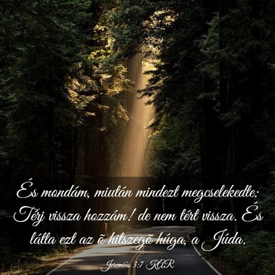 Picture 03 - Jeremiás 3:7 KAR - És mondám, miután mindezt megcselekedte: Térj - Bible Verse Picture