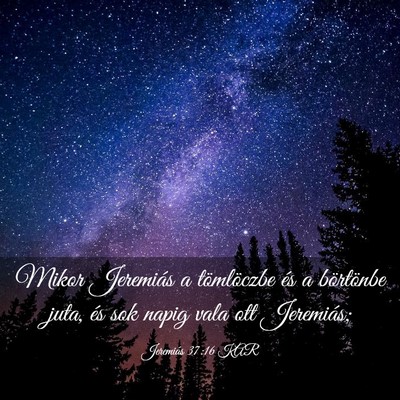 Picture 03 - Jeremiás 37:16 KAR - Mikor Jeremiás a tömlöczbe és a börtönbe - Bible Verse Picture