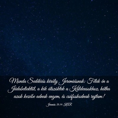 Picture 03 - Jeremiás 38:19 KAR - Monda Sedékiás király Jeremiásnak: Félek én - Bible Verse Picture
