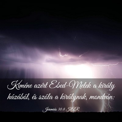 Picture 03 - Jeremiás 38:8 KAR - Kiméne azért Ebed-Melek a király házából, - Bible Verse Picture