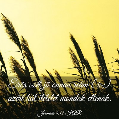Picture 03 - Jeremiás 4:12 KAR - Erõs szél jõ onnan reám [is;] azért hát - Bible Verse Picture