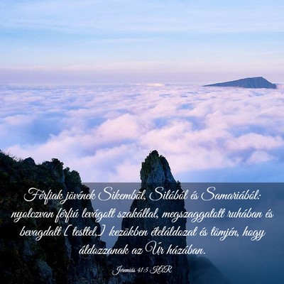 Picture 03 - Jeremiás 41:5 KAR - Férfiak jövének Sikembõl, Silóból és - Bible Verse Picture