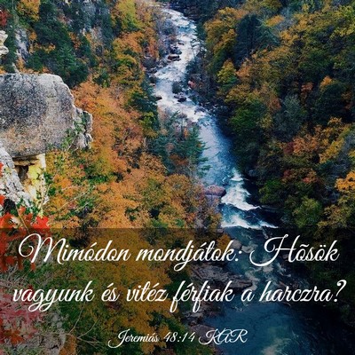 Picture 03 - Jeremiás 48:14 KAR - Mimódon mondjátok: Hõsök vagyunk és vitéz - Bible Verse Picture