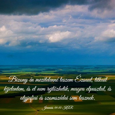 Picture 03 - Jeremiás 49:10 KAR - Bizony én mezítelenné teszem Ézsaut, titkait - Bible Verse Picture