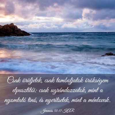 Picture 03 - Jeremiás 50:11 KAR - Csak örüljetek, csak tomboljatok örökségem - Bible Verse Picture