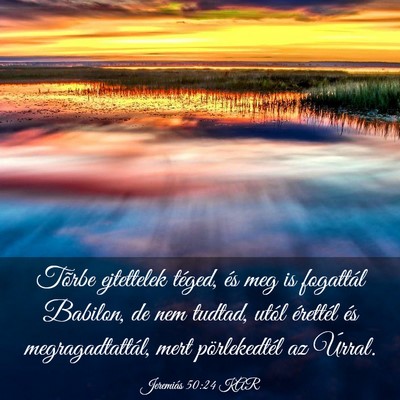Picture 03 - Jeremiás 50:24 KAR - Tõrbe ejtettelek téged, és meg is fogattál - Bible Verse Picture