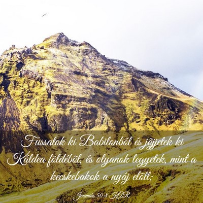 Picture 03 - Jeremiás 50:8 KAR - Fussatok ki Babilonból és jõjjetek ki Káldea - Bible Verse Picture