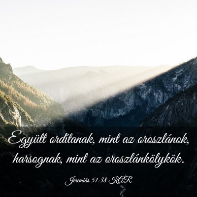 Picture 03 - Jeremiás 51:38 KAR - Együtt ordítanak, mint az oroszlánok, - Bible Verse Picture