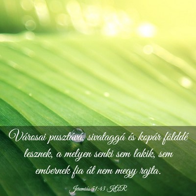 Picture 03 - Jeremiás 51:43 KAR - Városai pusztává, sivataggá és kopár - Bible Verse Picture