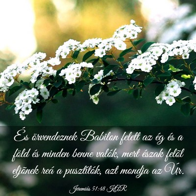 Picture 03 - Jeremiás 51:48 KAR - És örvendeznek Babilon felett az ég és a - Bible Verse Picture