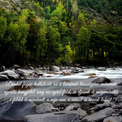 Picture 03 - Jeremiás 8:16 KAR - Dántól fogva hallatszik az õ lovainak - Bible Verse Picture