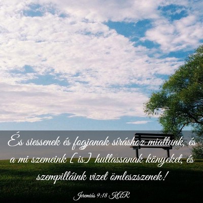 Picture 03 - Jeremiás 9:18 KAR - És siessenek és fogjanak síráshoz miattunk, - Bible Verse Picture