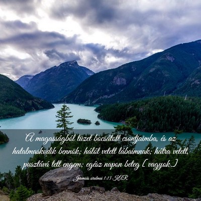 Picture 03 - Jeremiás siralmai 1:13 KAR - A magasságból tüzet bocsátott csontjaimba, - Bible Verse Picture