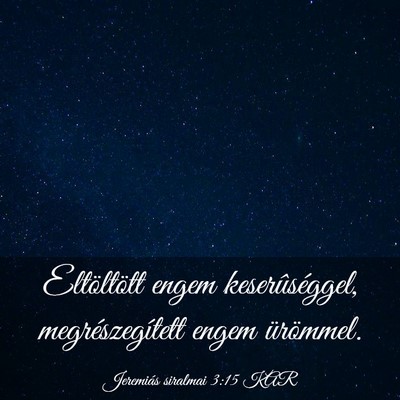 Picture 03 - Jeremiás siralmai 3:15 KAR - Eltöltött engem keserûséggel, - Bible Verse Picture
