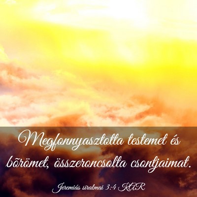 Picture 03 - Jeremiás siralmai 3:4 KAR - Megfonnyasztotta testemet és bõrömet, - Bible Verse Picture